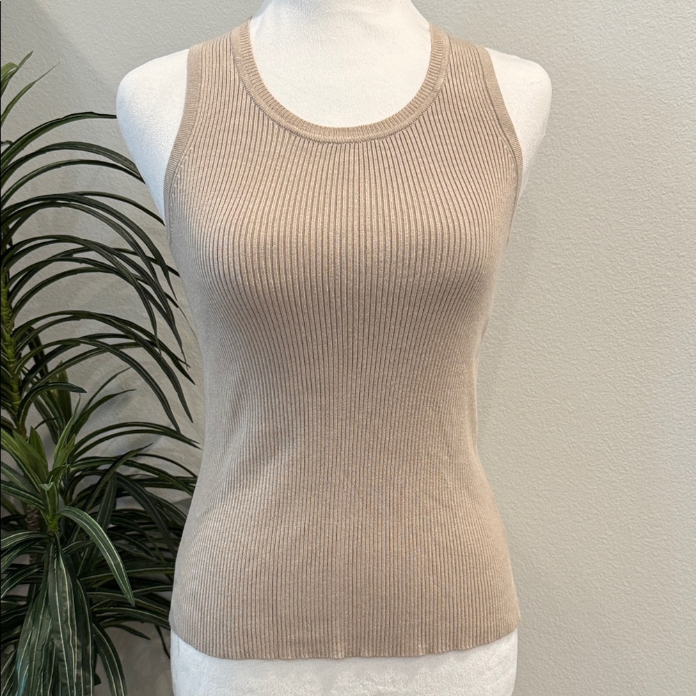 Marled Reunited Clothing Tan Tank Top Ribbed Fitted Sleeveless XS